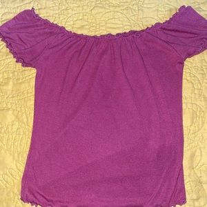 purple off the shoulder top